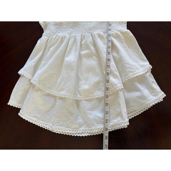 Aqua NWT White Sleeveless Smocked Waist Mini Dress Size Large - Picture 10 of 10